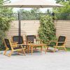 vidaXL Sedie da Giardino con Tavolo 5 pcs Nero 90 x 45 x 40 cm