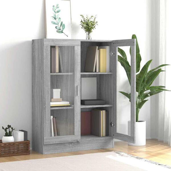 vidaXL Mobile Vetrina Grigio Sonoma 82,5x30,5x115 cm Legno Multistrato