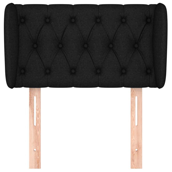 vidaXL Testiera ad Orecchio Nera 83 x 23 x 78/88 cm in Tessuto