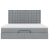 vidaXL Struttura Letto Pouf con Materasso 160x200 cm in Tessuto