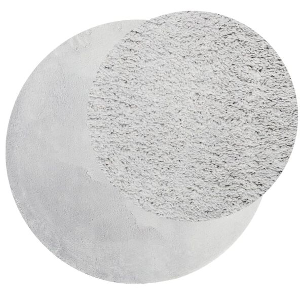 vidaXL Tappeto a Pelo Corto HUARTE Morbido e Lavabile Grigio &Oslash; 100 cm