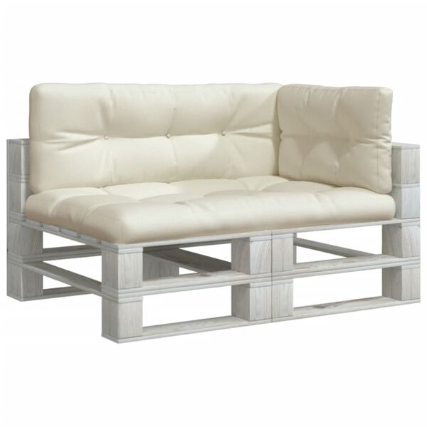 vidaXL Cuscini per Pallet 3 pz Crema in Tessuto