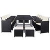 vidaXL Set da Pranzo da Giardino 15 pz con Cuscini in Polyrattan Nero