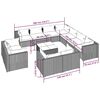 vidaXL Set Divani da Giardino 12 pz con Cuscini in Polyrattan Grigio