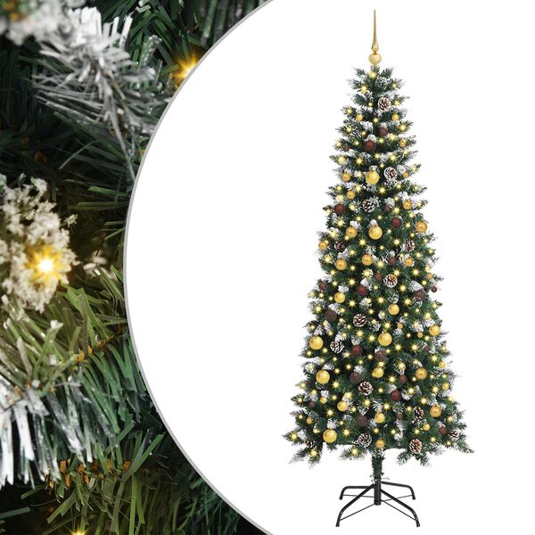 vidaXL Albero di Natale artificiale con 300 LED Verde 210 cm