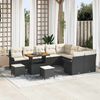 vidaXL Set Divano da Giardino 12 pcs Nero polyrattan