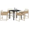 vidaXL Set da Pranzo per Giardino 5 pcs Beige polyrattan