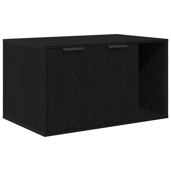 vidaXL Lettiera per gatti in rovere nero 80x50x45 cm in legno ingegnerizzato