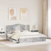 vidaXL Letto con Contenitore con testiera Grigio cemento 180 x 200 cm