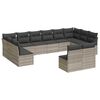 vidaXL Set Divano Giardino 12 pz con Cuscini Grigio Chiaro Polyrattan