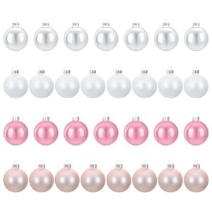 vidaXL Set di Palline di Natale 30 pz Rosa e bianco 6 cm Polistirolo