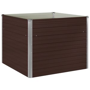 vidaXL Letto di Coltura Rialzato Marrone 100x100x77cm Acciaio Zincato