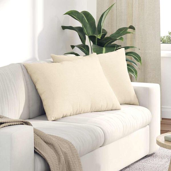 vidaXL Cuscini da Divano 2 pcs Crema 70 x 50 cm Tessuto in Cords