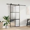 vidaXL Porta Scorrevole Ferramenta Nera 102,5x205 cm Vetro Temperato