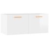 vidaXL Armadietto a Muro Bianco Lucido 80x36x50 cm Legno Multistrato