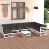 vidaXL Set Salotto Giardino 9 pz Cuscini Antracite Legno Massello Pino