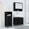 vidaXL Set di mobili per il bagno 3 pcs Rovere Nero Legno multistrato