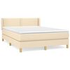 vidaXL Giroletto a Molle con Materasso Crema 140x19 cm in Tessuto