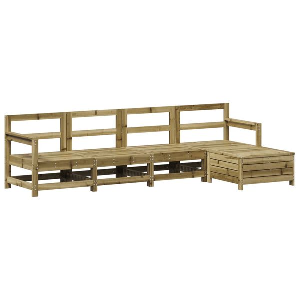 vidaXL Set Divani da Giardino 5 pz in Legno Impregnato di Pino