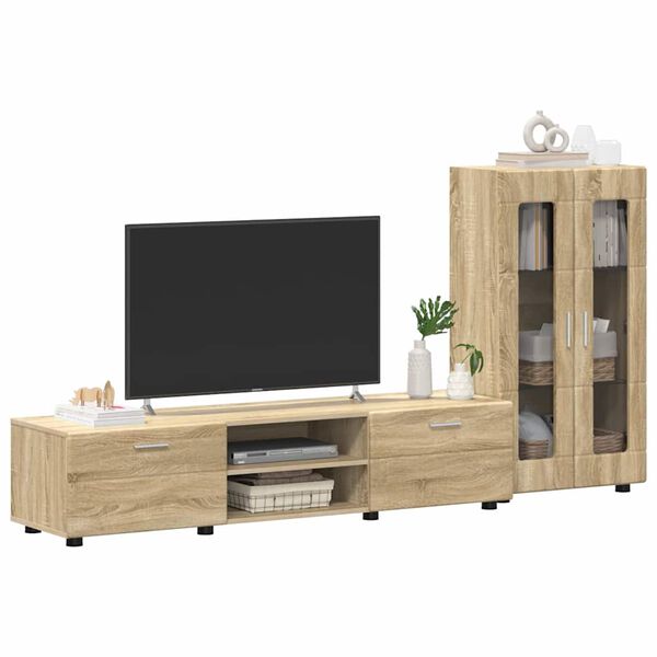 vidaXL Set mobile TV con porta FLORIN Rovere Sonoma Legno multistrato