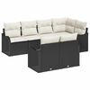 vidaXL Set Divano da Giardino con archiviazione 7 pcs Nero Poly Rattan