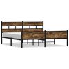 vidaXL Giroletto senza Materaso in Metallo Rovere Fumo 183x213 cm