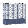 vidaXL Letto Rialzato con Griglia e Tetto Grigio 204 x 40 x 138 cm PP