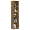 vidaXL Libreria a 5 Ripiani Rovere Fumo 40x24x175 cm Legno Multistrato