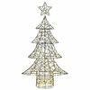vidaXL Albero di Natale con 160 LED Bianco caldo 150 cm Rattan