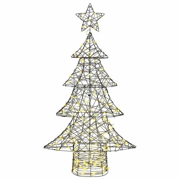 vidaXL Albero di Natale con 160 LED Bianco caldo 150 cm Rattan