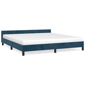 vidaXL Giroletto senza Materasso Blu Scuro 160x200 cm in Velluto