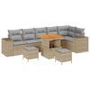 vidaXL Set Divano da Giardino con cuscino 9 pcs Beige polyrattan