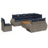 vidaXL Set Divani da Giardino 9 pz con Cuscini Grigio in Polyrattan