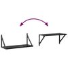 vidaXL Scaffali da parete 2 pcs Rovere Nero 60 x 25 x 25,5 cm
