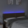 vidaXL Testiera a LED Marrone Scuro 144x5x78/88 cm in Tessuto