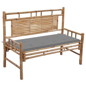 vidaXL Panca da Giardino con Cuscino 120 cm in Bamb&ugrave;