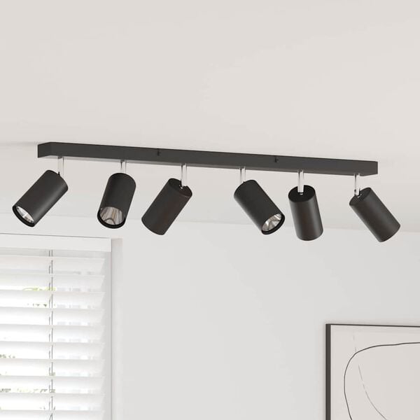 vidaXL Faretto da soffitto Nero 73 x 6 x 16 cm Metallo