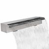 vidaXL Fontana a Cascata per Giardino Rettangolare Acciaio Inox 60 cm