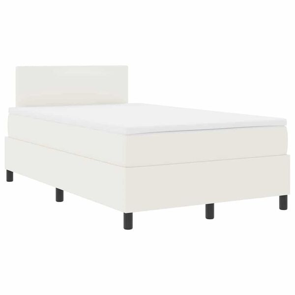 vidaXL Letto a molle Crema e Bianco 203 x 120 x 88 cm