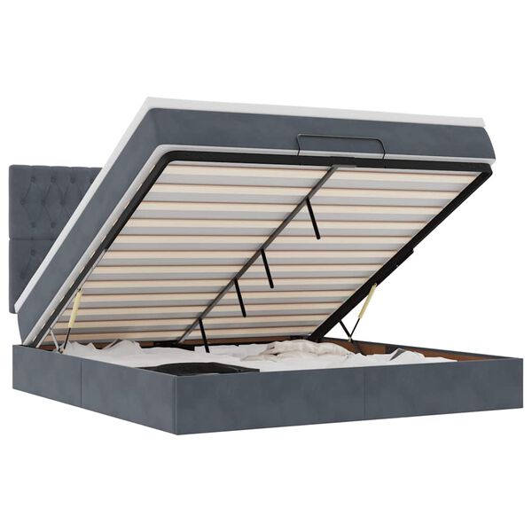 vidaXL Struttura Letto Pouf con Materassi 180x200 cm Velluto