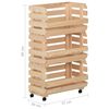 vidaXL Carrello Portaverdure 37x30x80 cm in Legno Massello di Pino