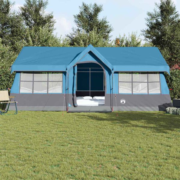 vidaXL Tenda Familiare con tetto Blu e Grigio 622 x 295 x 238 cm