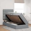 vidaXL Letto con contenitore e LED con led Grigio chiaro 90 x 190 cm