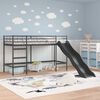 vidaXL Letto loft per bambini con scivolo Nero e antracite