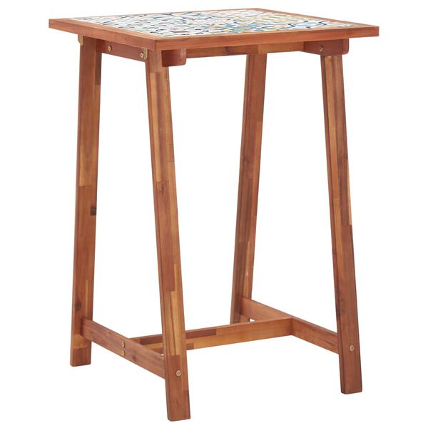 vidaXL Set da Bar da Giardino 3 pz Ripiano a Mosaico e Legno Acacia