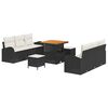 vidaXL Set Divano da Giardino 9 pz Nero polyrattan