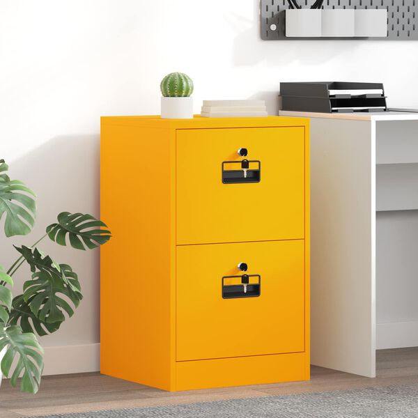 vidaXL Armadio per File con cassetto Giallo senape 44 x 50 x 106.5 cm