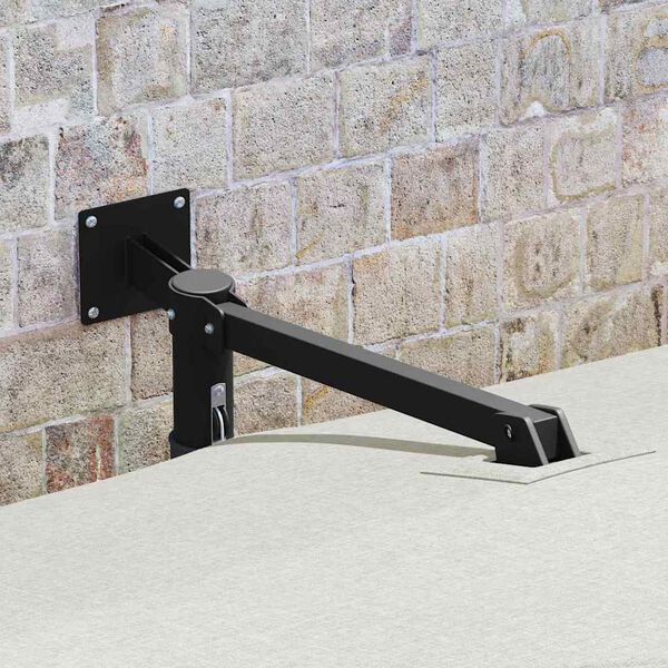 vidaXL Ombrello da giardino Beige e Nero 248.5 x 247.5 x 160 cm