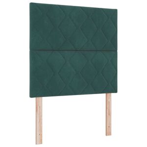 vidaXL Letto a Sorgente LED Verde Scuro 90 x 200 cm Velluto