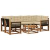 vidaXL Set di divani da esterno 7 pz Naturale e Beige